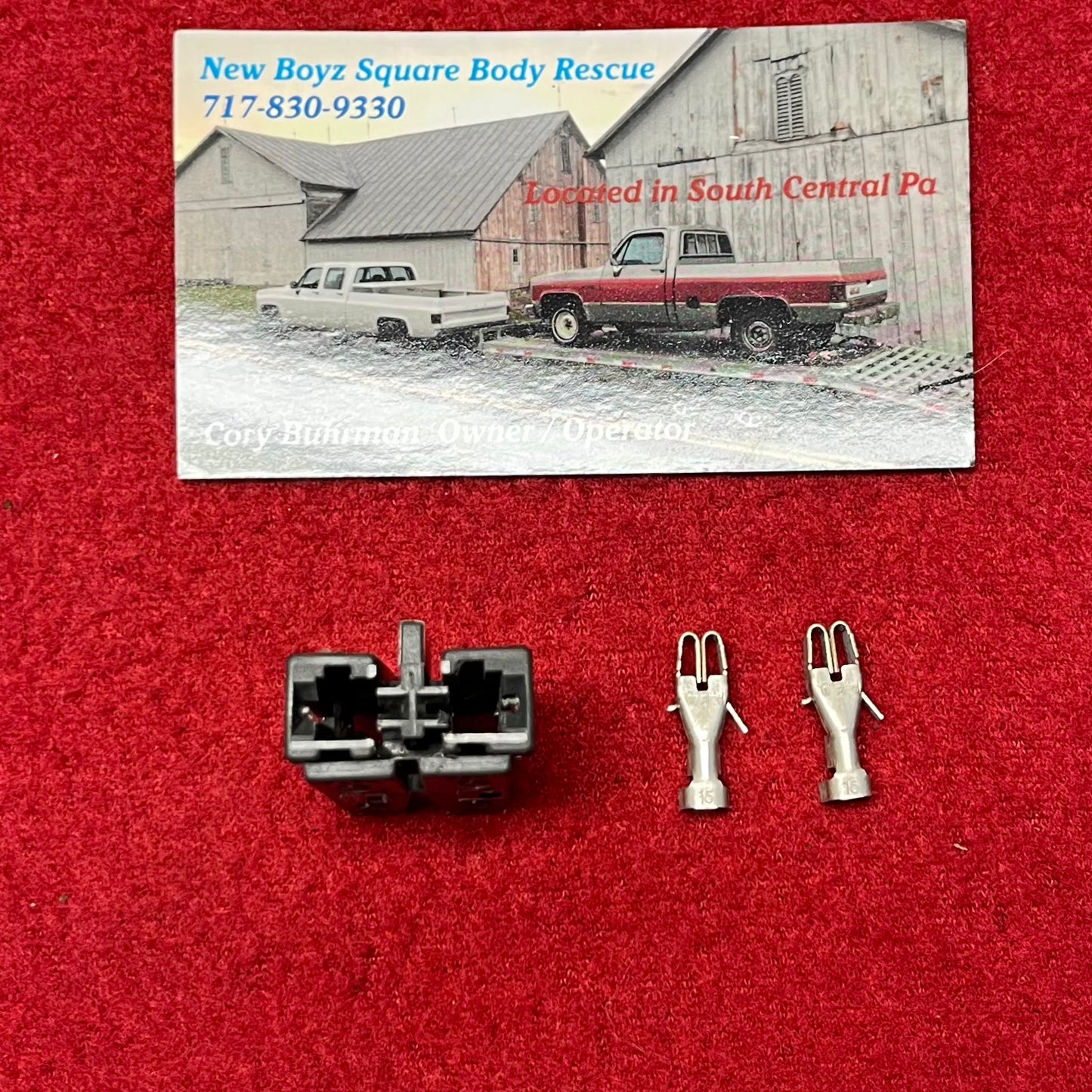 Connector W/ Terminals, Windshield Wiper Motor Power (Washer Pump) Connector and 2 Terminals (Wiper Switch Kit) (1978-1984)