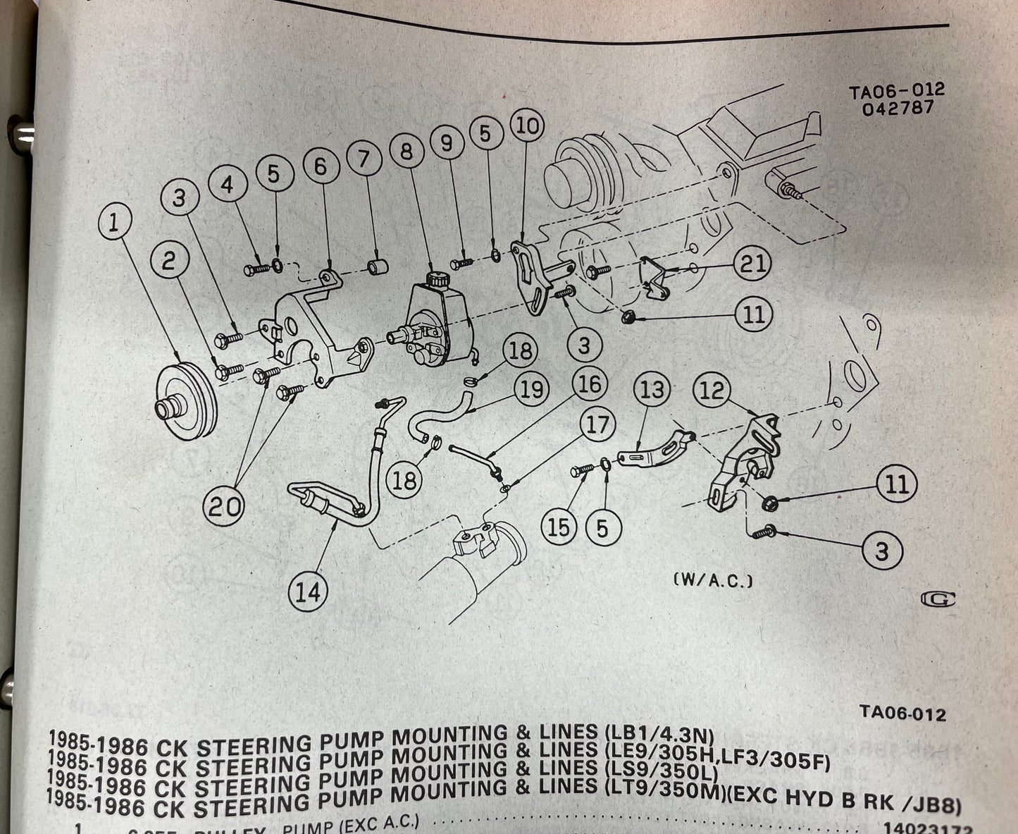 Bracket, Power Steering Pump Pivot Bracket Part# 14081277