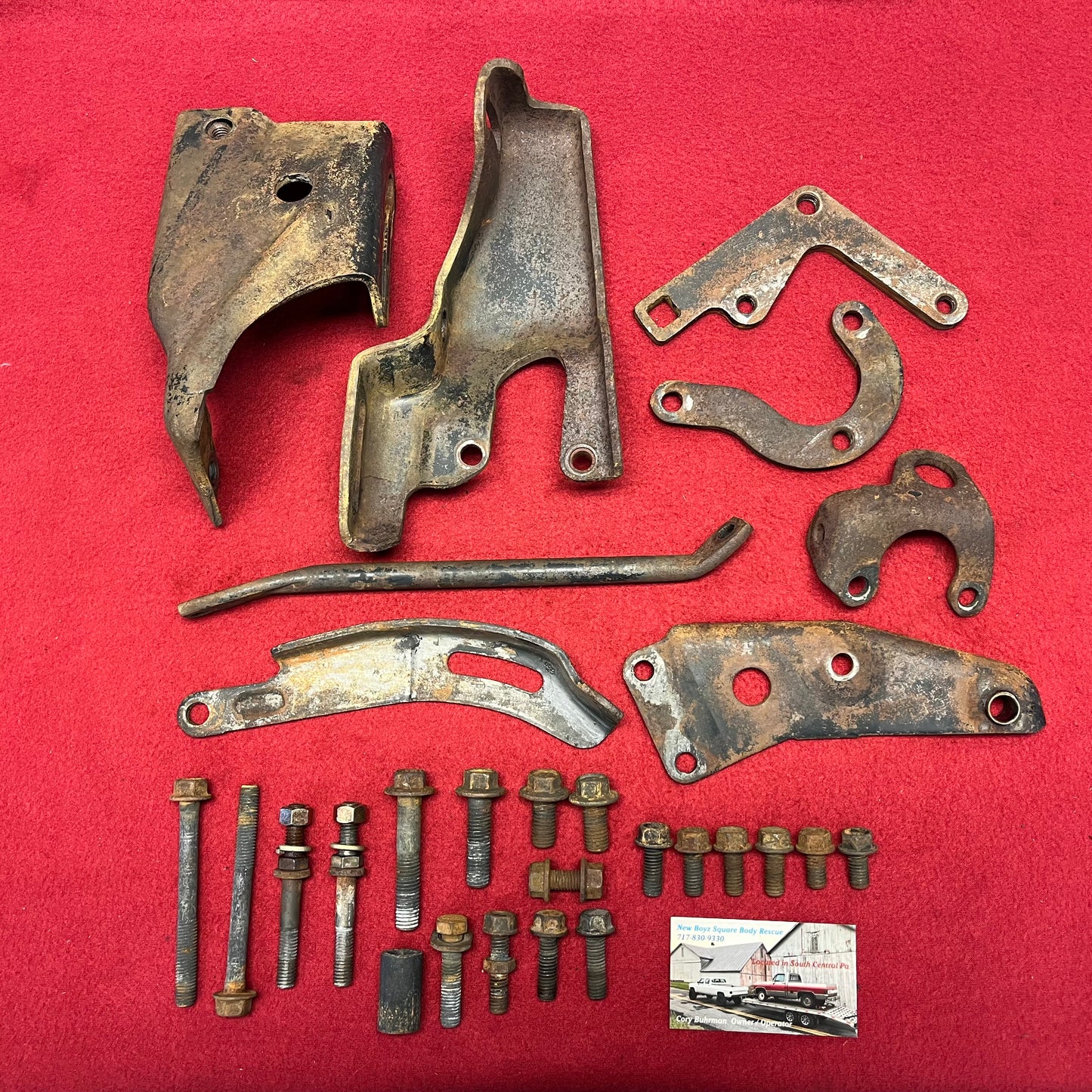 1: Air Conditioning (AC) Compressor Mount Bracket and Hardware Kit R-4 Pancake Style 1981 - 1984