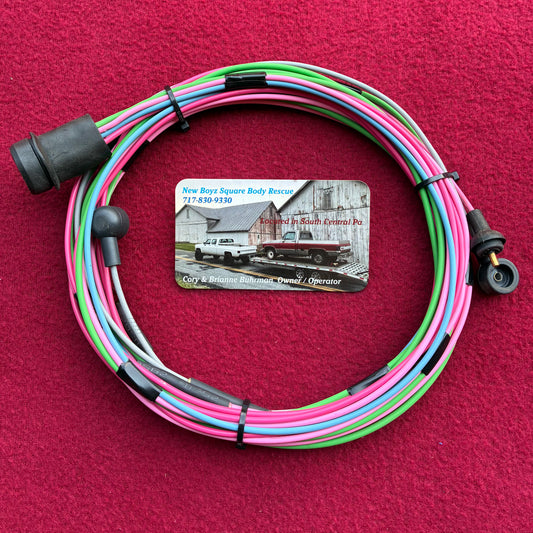 1: Harness, Dual Tank Selector Valve Harness Regular Cab Chassis Side 1974 - 1978 Single Post New Manufactured 1st Design (OE Rubber Connector)