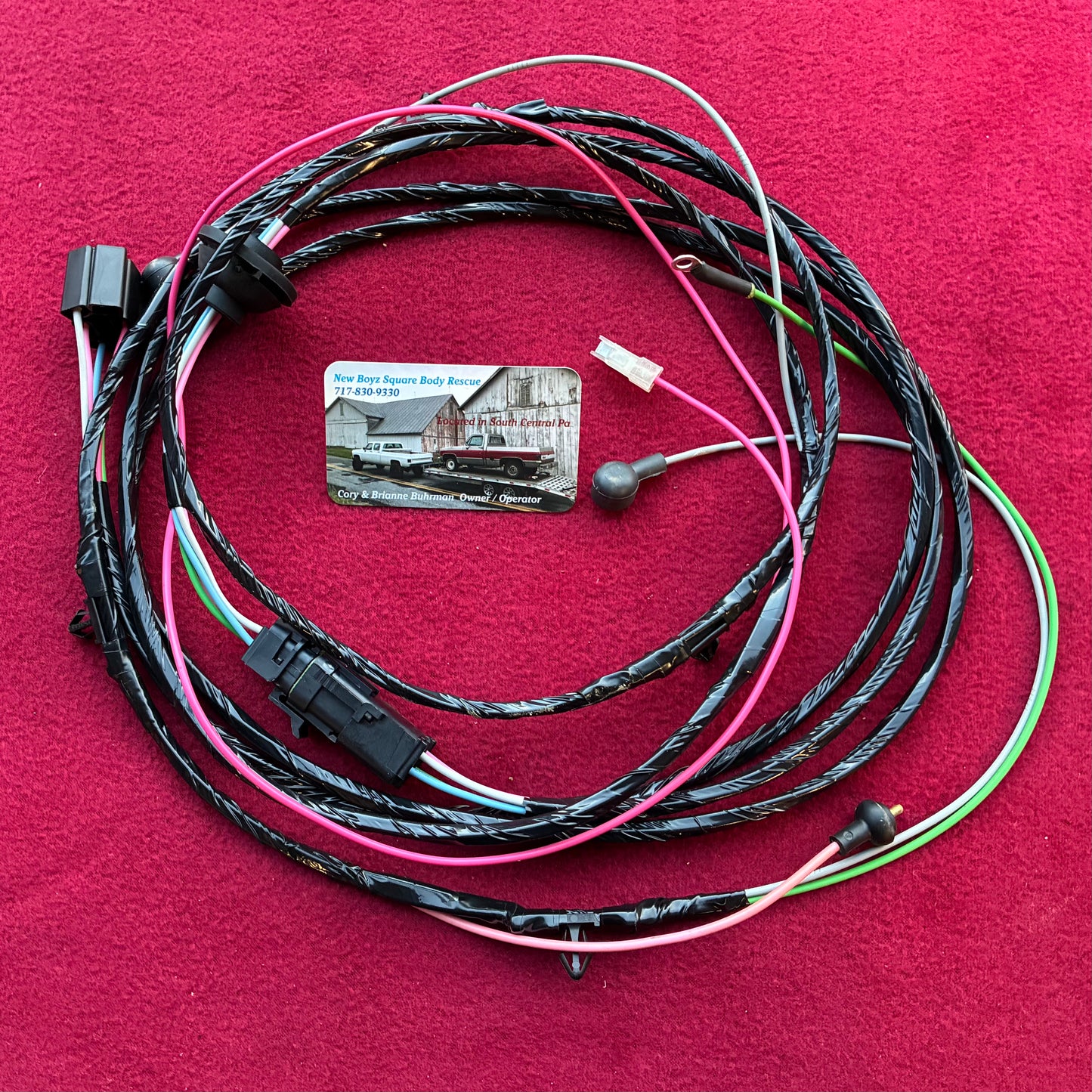 1: Harness, Dual Tank Harness Regular Cab 1979 - 1980 Single Post New Manufactured 1st Design Weather Pack Connector &  OE Fuel Sending Connector