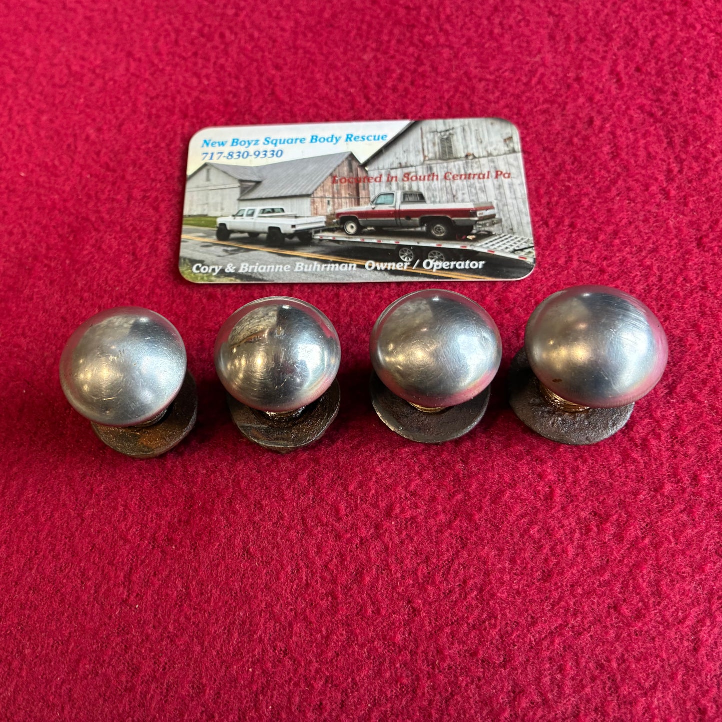 Bolts, Bumper Chrome Carriage Bolts With Flange Nut Quantity 4 Used B Grade