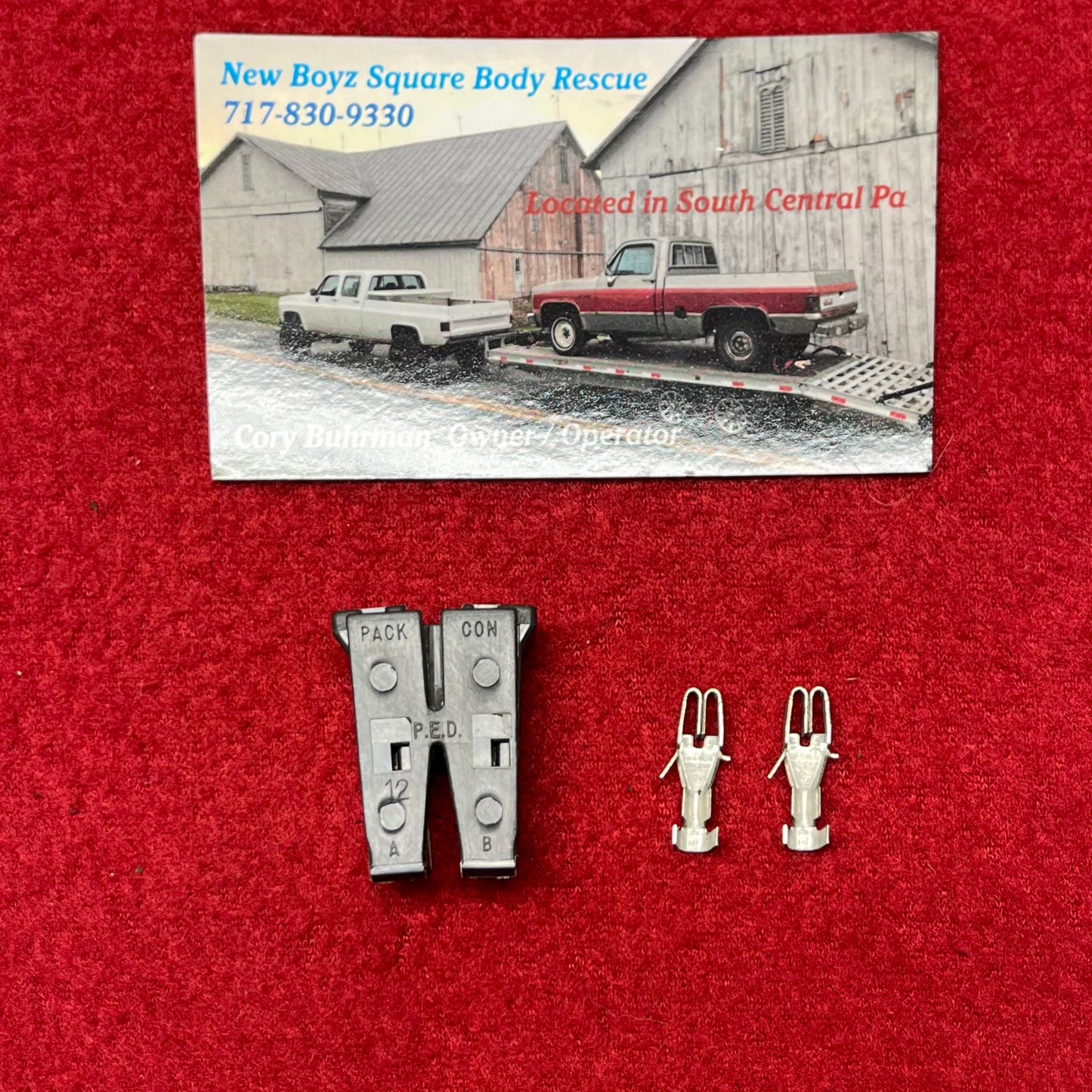 Connector W/ Terminals, Windshield Wiper Motor Power (Washer Pump) Connector and 2 Terminals (Wiper Switch Kit) (1978-1984)