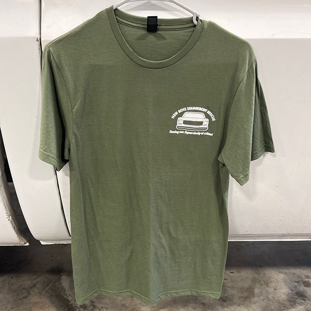 Large Military Green Short Sleeve T Shirt