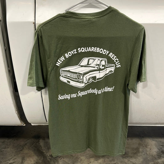 Large Military Green Short Sleeve T Shirt