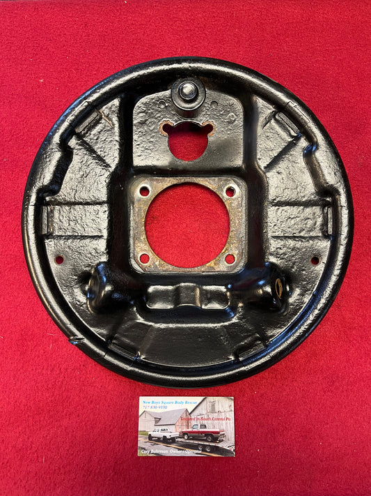 Plate, Left Rear Brake Flange Plate (Backing Plate) Corporate 10 Bolt 8.5 Ring Gear Part#14055279