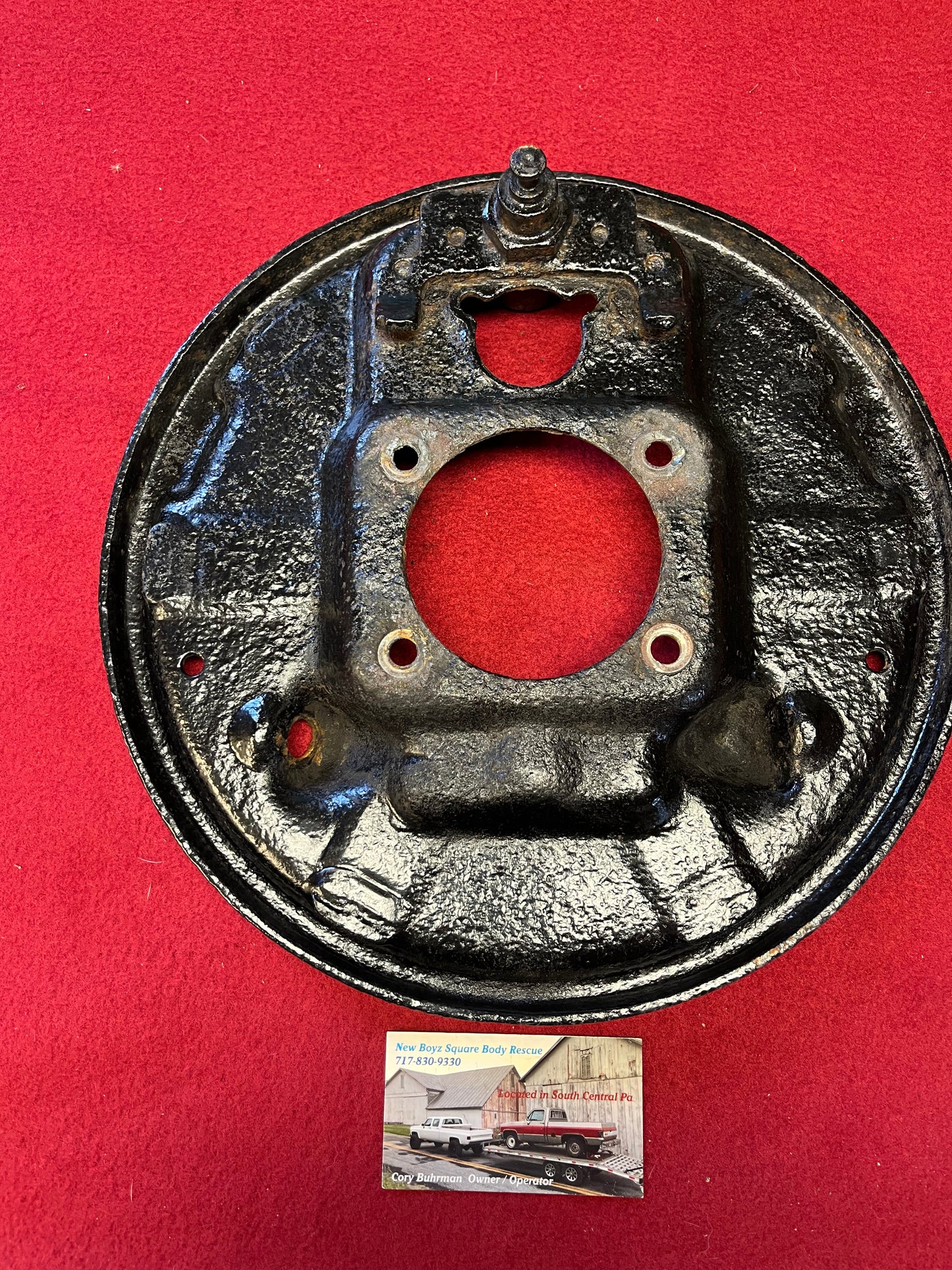 Plate, Left Rear Brake Flange Plate (Backing Plate) Corporate 10 Bolt 8.5 Ring Gear Part#14055279