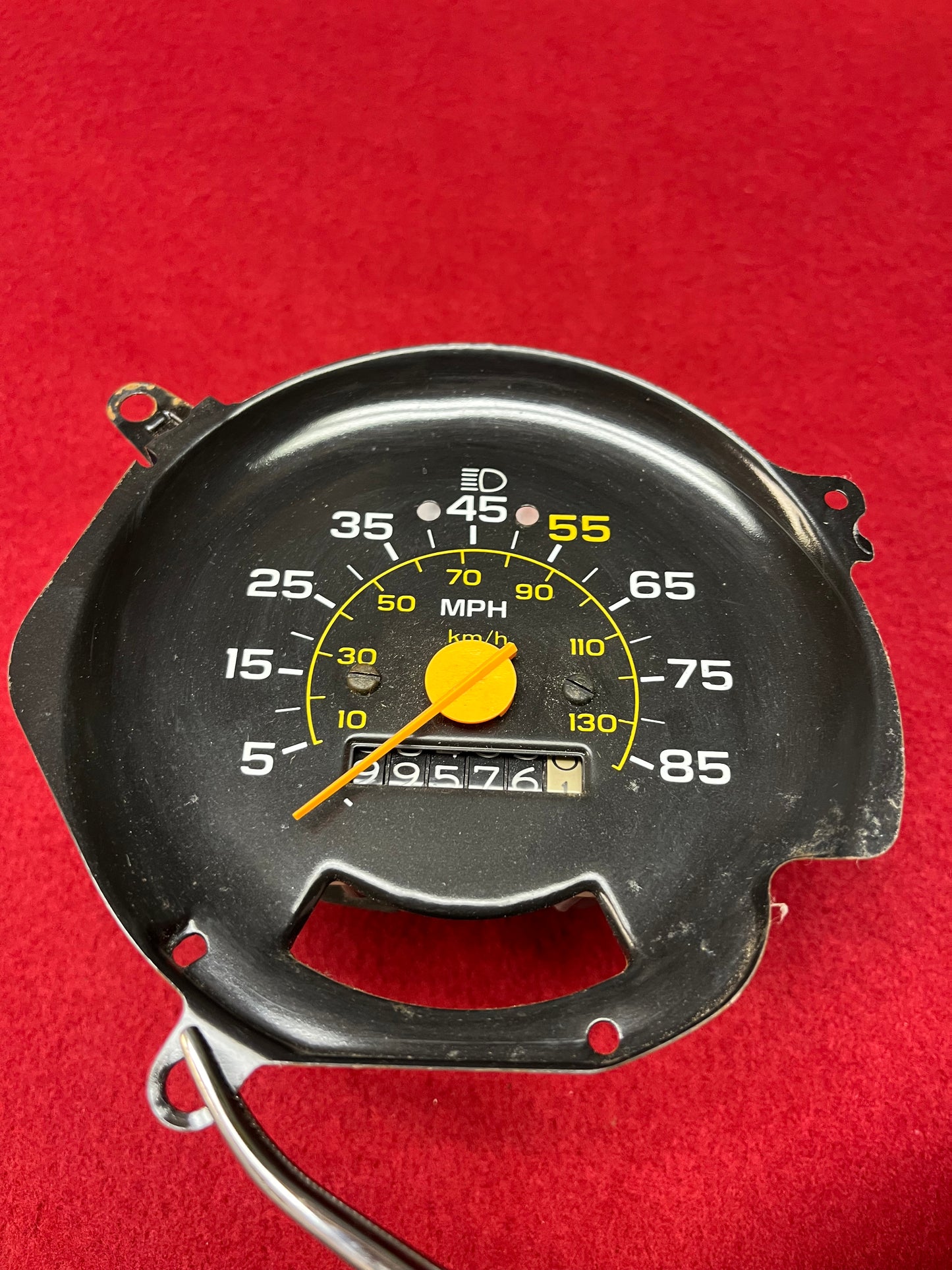 Head Assembly, Speedometer Head Assembly 85 MPH Yellow Needle